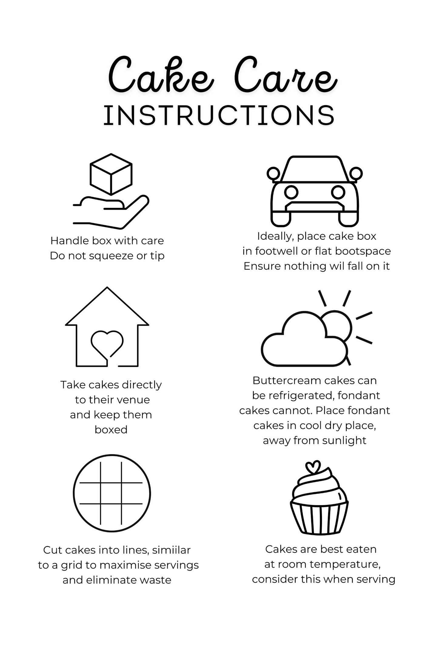 Cake Care Card